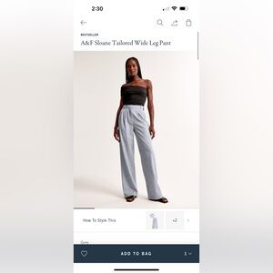 A&F Sloane Tailored Wide Leg Pants